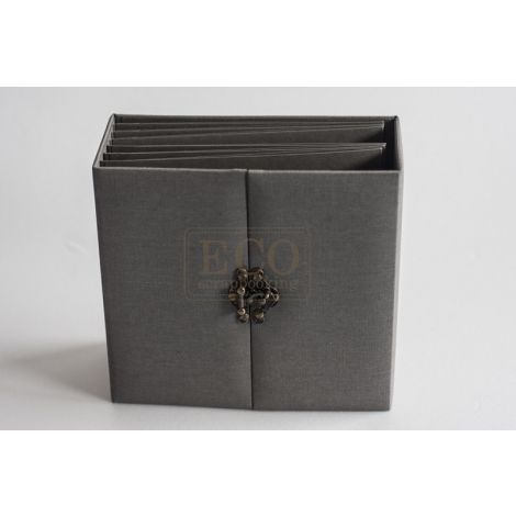 Album Bazyliszek 3D Eco 167x162x70mm Szary z zapięciem, 6 kart - 3